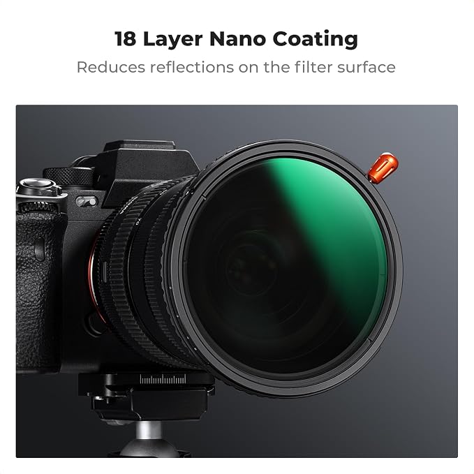 K&F CONCEPT 62mm Black Diffusion Mist Effect 1/4 & Variable ND2-32 & Circular - Image 6