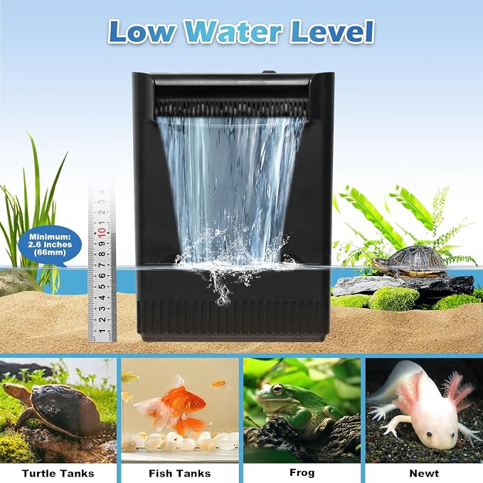 Turtle Tank Filter Aquarium Filter Power Adjustable 20-75 Gal. 290GPH Large - Image 6