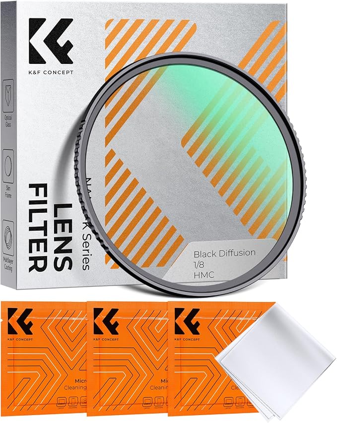 K&F CONCEPT 40.5mm Black Diffusion 1/8 Filter, Mist Dreamy Cinematic Effect by KFCONCEPT