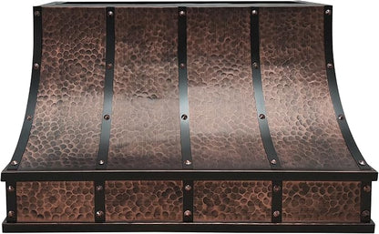 CT Copper Tailor Sloped Copper Vent Hood Wall Mount, 1260 CFM Exhaust Fan by CTCopperTailor