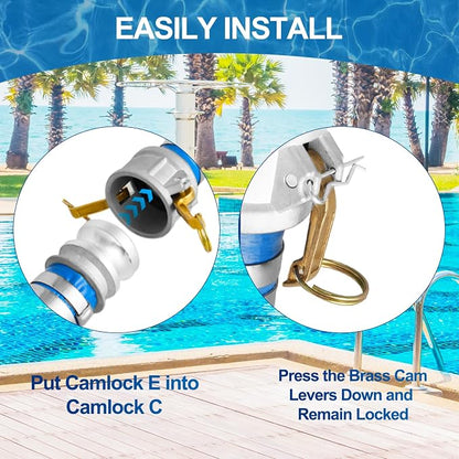 2" x 50 ft Backwash Hose for Swimming Pools, Heavy Duty PVC Water Lay Flat - Image 4