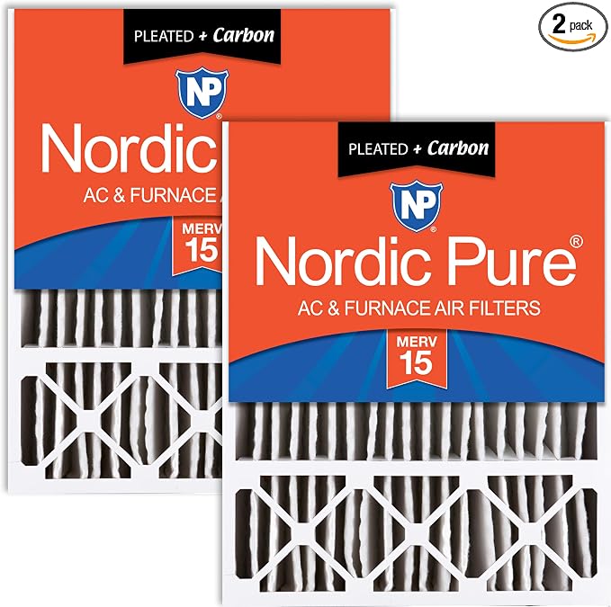 Nordic Pure 20x25x5 Lennox X6673 X6675 Replacement AC Filter MERV 15 + Carbon 2 by NordicPure