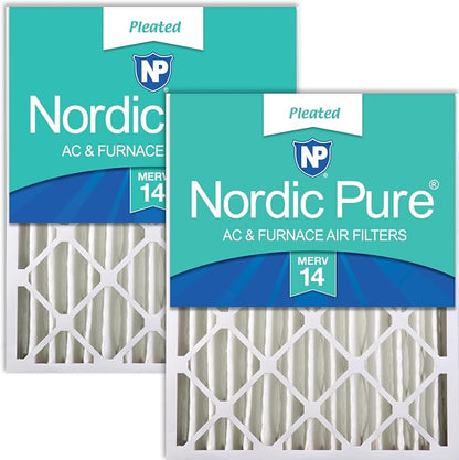 Nordic Pure 20x25x4 Pleated MERV 14 Air Filters 2 Pack by NordicPure