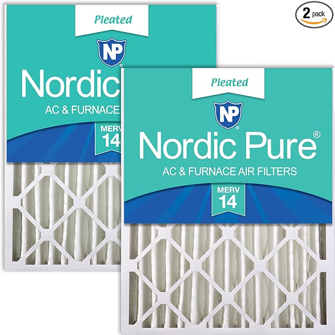 Nordic Pure 18x24x4 Pleated MERV 14 Air Filters 2 Pack by NordicPure