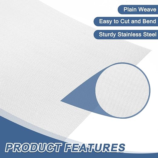uxcell 2Pcs 50 Mesh 39" x 12" Woven Wire Mesh, 304 Stainless Steel Air Vent - Image 3