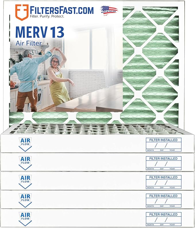 Filters Fast 20x25x2 Pleated Air Filter Merv 13, 2 Inch AC Furnace Air Filters by FiltersFast