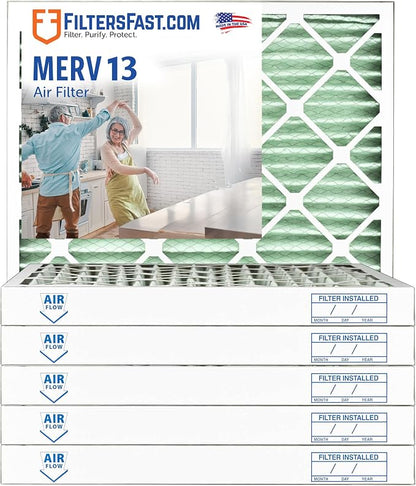 Filters Fast 16x20x2 Pleated Air Filter Merv 13, 2 inch AC Furnace Air Filters by FiltersFast