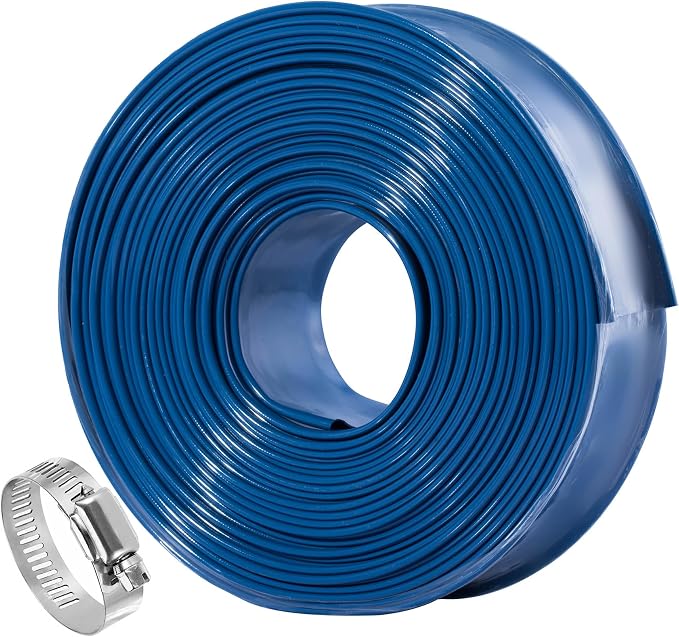 Pool Backwash Hose 2 inch × 100 ft Thicken Blue Water Discharge Pipe Lay Flat by ZY-hosetube