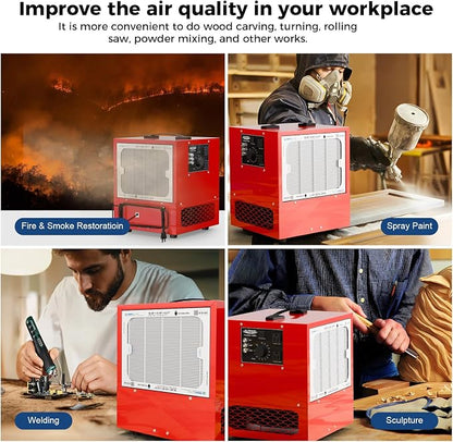 ALORAIR Portable Air Filtration System, 180° Air Intake Tabletop Dust Collector - Image 8
