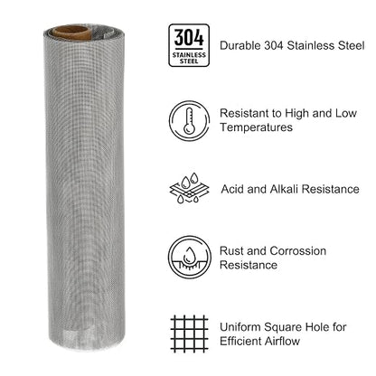 PATIKIL 40"L x 16"W Woven Wire Mesh, 40 Mesh 304 Stainless Steel Air Vent - Image 3