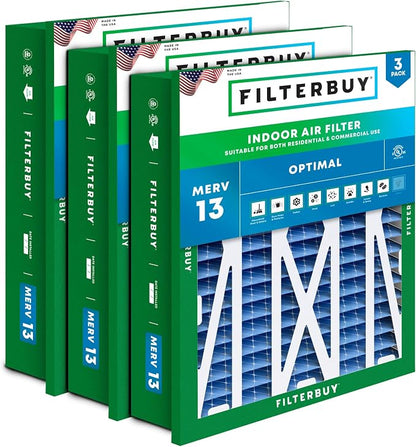 Filterbuy 20x25x5 Air Filter MERV 13 Optimal Smoke & Allergy Defense, by Filterbuy