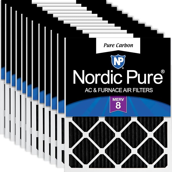 Nordic Pure 16x20x1 Pure Carbon Pleated Odor Reduction Furnace Air Filters 12 by NordicPure