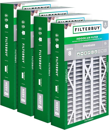 Filterbuy 16x28x6 Air Filter MERV 8 Essential Dust & Allergy Defense, Pleated by Filterbuy