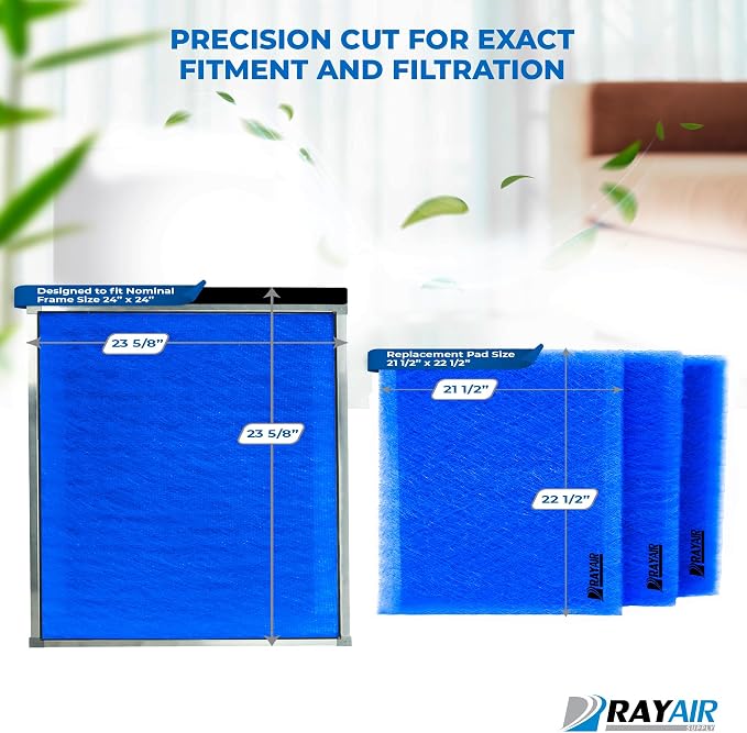 RAYAIR SUPPLY 24x24 Replacement Filter Pads Compatible - Image 2