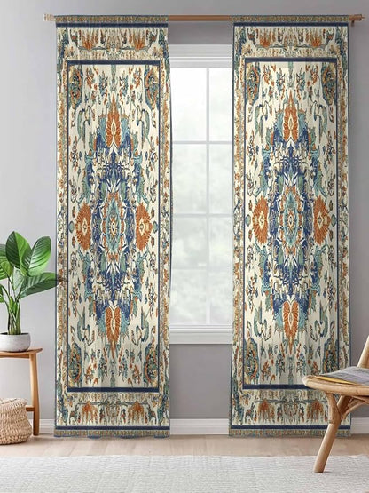 Sheer Curtains 96 Inches Long, Southwest Farmhouse Semi Sheer Curtains Light - Image 5