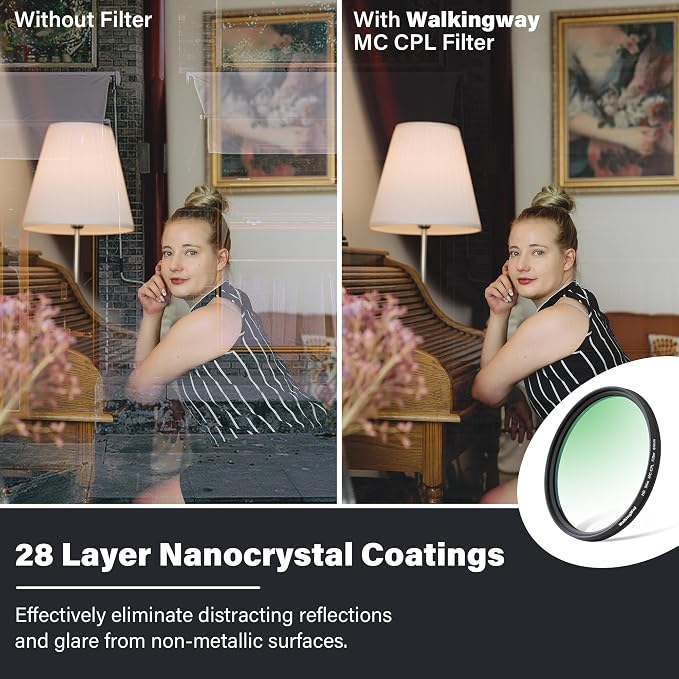 Walking Way 62mm Circular Polarizing Filter Ultra-Slim MC CPL Filter Optical - Image 3
