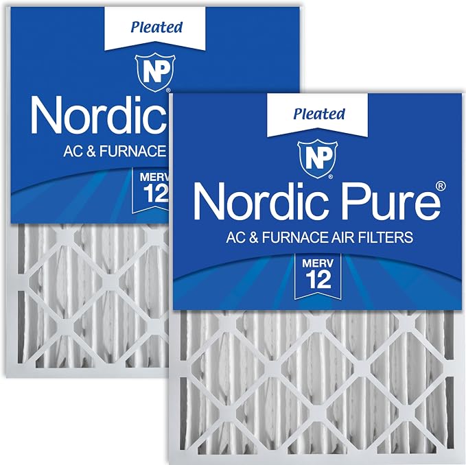 Nordic Pure 20x25x4 Pleated MERV 12 Air Filters 2 Pack by NordicPure