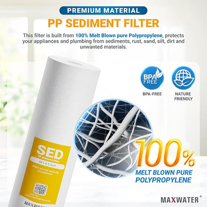 Max Water 10 Micron 20 x 4.5 Sediment Filter 20 inch Whole House BB Water - Image 3