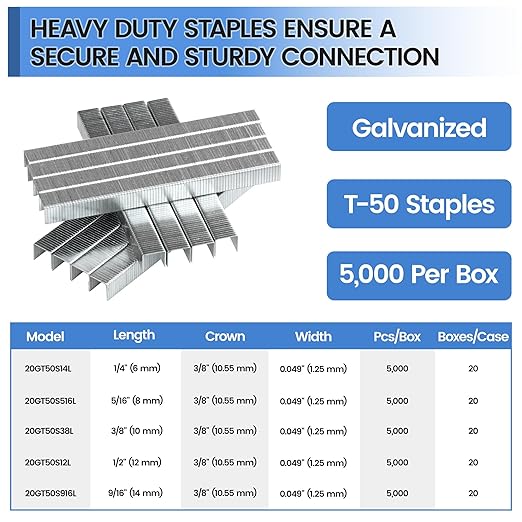 meite T-50 Staples, 3/8 Inch Length Heavy Duty Staples - Image 2