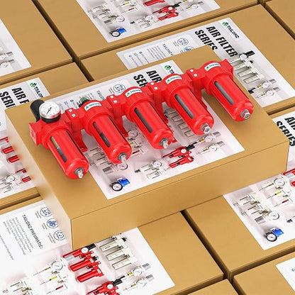 TAILONZ PNEUMATIC 0-150PSI 1/4 Inch NPT Red Industrial Grade 5 Stage Air Drying - Image 9