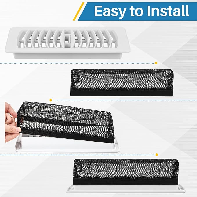 Zonon 12 Pcs 4 x 14 Inch Floor Register Trap Cover Vent Screen - Image 2