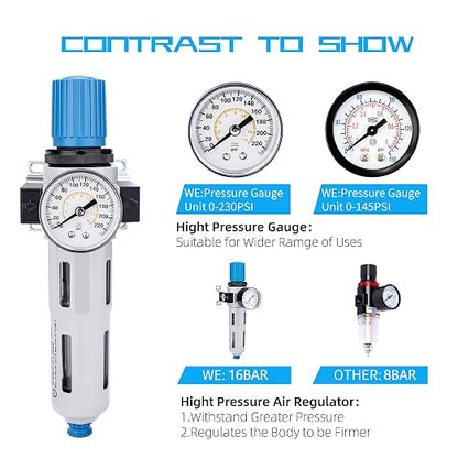 NANPU 1/2" NPT High Pressure Compressed Air Filter Regulator Water/Oil Trap - Image 5