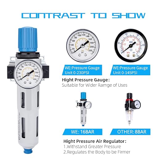 NANPU 3/8" NPT High Pressure Compressed Air Filter Regulator Water/Oil Trap - Image 5