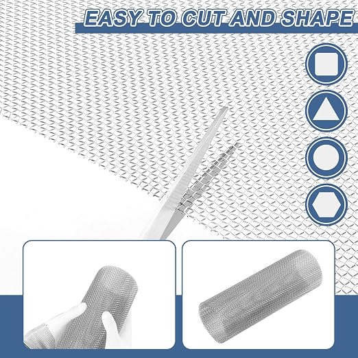 uxcell 14 Mesh 39" x 10" Woven Wire Mesh, 316 Stainless Steel Air Vent Filter - Image 4