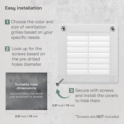 Vent Systems 3" x 3" White Plastic Soffit Vent Cover - Image 4