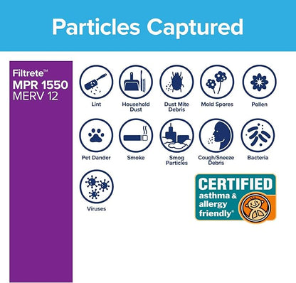 Filtrete 20x25x4, AC Furnace Air Filter, MPR 1550 DP, Healthy Living Ultra - Image 3