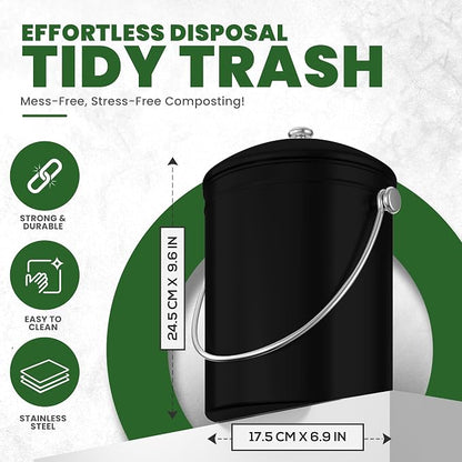 Utopia Kitchen Compost Bin for Kitchen Countertop, 1 Gallon Compost Bucket for - Image 3