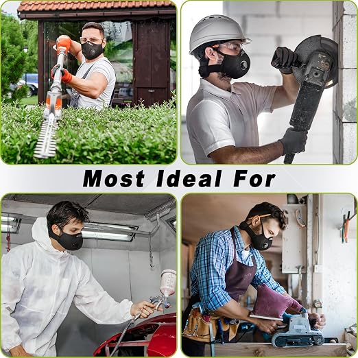 BASE CAMP Upgrade M Plus Dust Mask 2 Pack, Breathable Reusable Dust Face Mask - Image 5