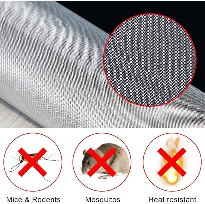 Premium 304 Stainless Steel Wire Cloth Roll 60/120 Mesh, Tight Grid Filter - Image 2