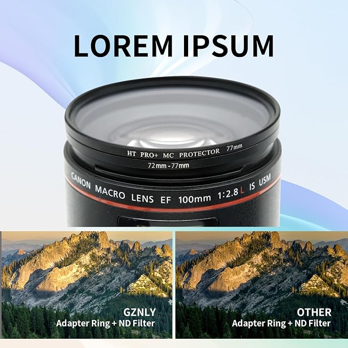 72-77mm Step-Up Ring Adapter, 72mm to 77mm Step Up Filter Ring - Image 2