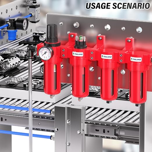 TAILONZ PNEUMATIC 0-150PSI 1/2 Inch NPT Red Industrial Grade 4 Stage Air Drying - Image 5