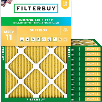 Filterbuy 24x30x1 Air Filter MERV 11 Superior Pet & Allergy Defense, by Filterbuy