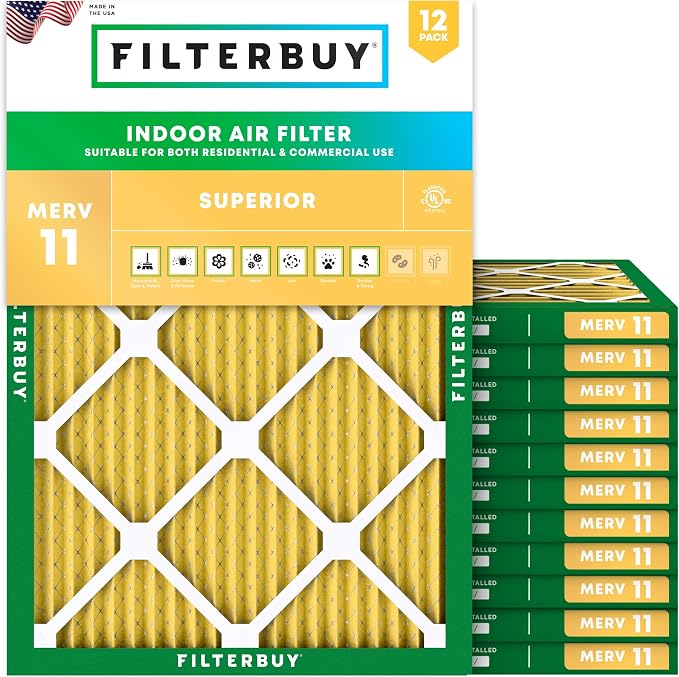 Filterbuy 20x22x1 Air Filter MERV 11 Superior Pet & Allergy Defense, by Filterbuy