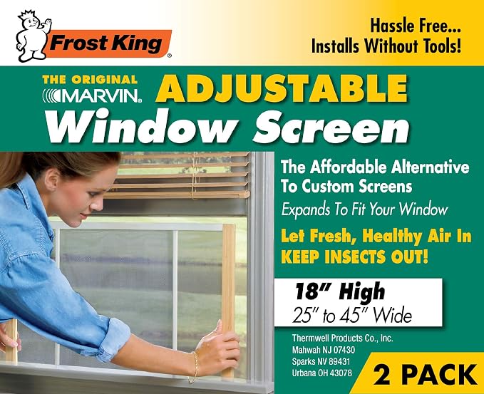 Frost King 2AWS1845 WB Marvin Adjustable Window Screen, 18in High x Fits - Image 2