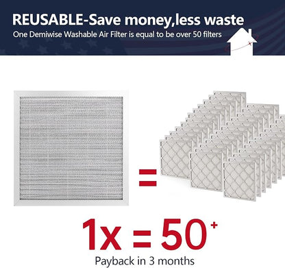12x12x1 Electrostatic Air Filter, Reusable MERV 8 Aluminum AC/HVAC Furnace - Image 2