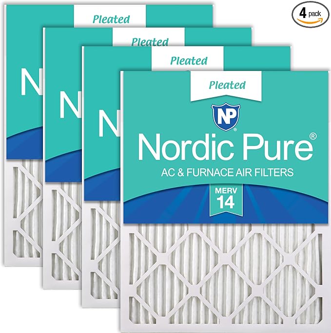 Nordic Pure 18x18x1 Pleated MERV 14 Air Filters 4 Pack by NordicPure