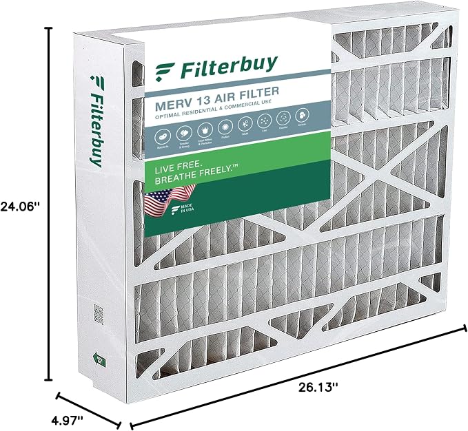 Filterbuy 24.5x27x5 Air Filter MERV 13 Optimal Smoke & Allergy Defense - Image 10