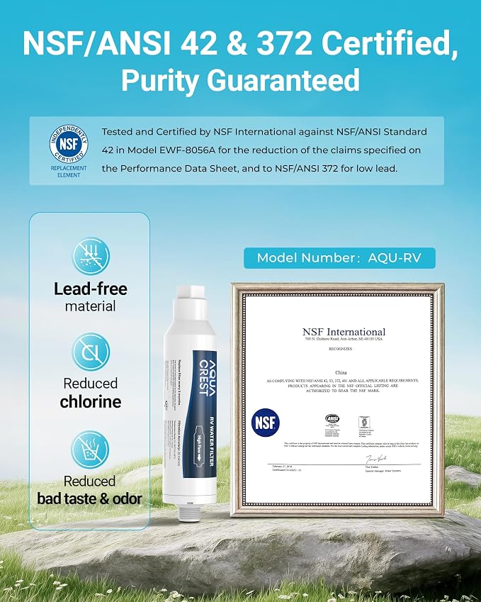AQUA CREST RV Inline Hose Water Filter, Garden and Camper, NSF Certified - Image 3