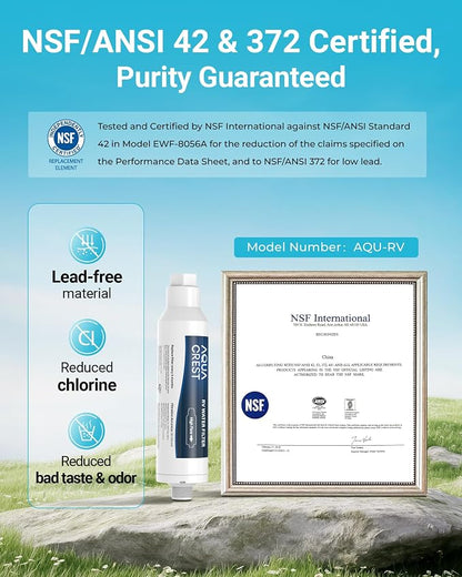 AQUA CREST RV Inline Hose Water Filter, Garden and Camper, NSF Certified - Image 3