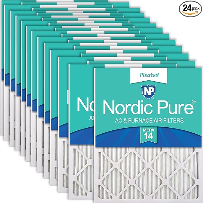 Nordic Pure 15x20x1 Pleated MERV 14 Air Filters 24 Pack by NordicPure