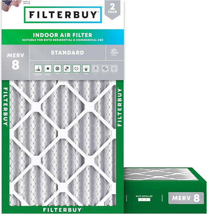 Filterbuy 12.5x21x4 Air Filter MERV 8 Essential Dust & Allergy Defense by Filterbuy