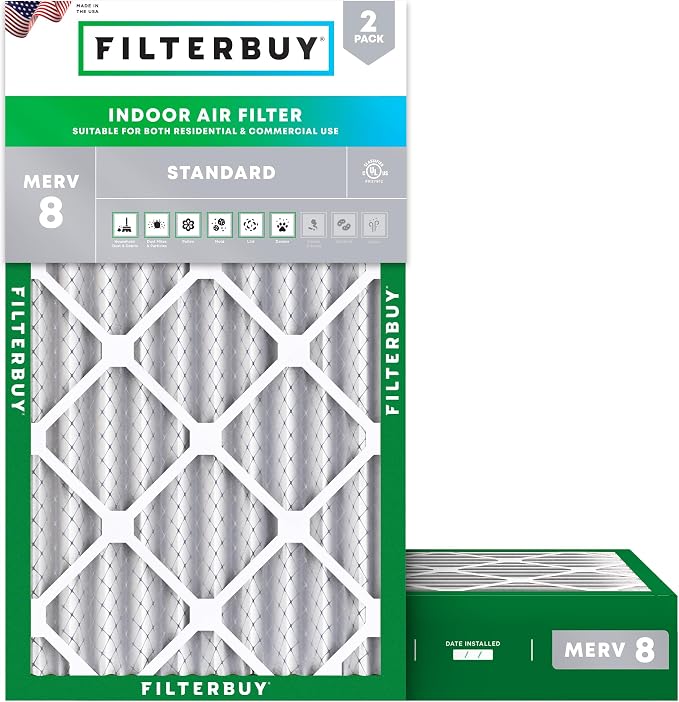Filterbuy 9.75x23.75x4 Air Filter MERV 8 Essential Dust & Allergy Defense by Filterbuy