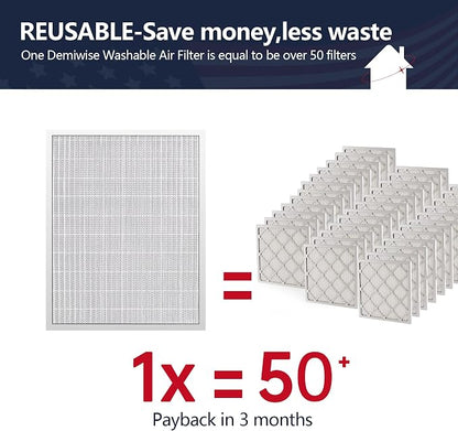 20x25x5 Washable Electrostatic Air Filter, MERV 8 Aluminum AC/HVAC Furnace - Image 2