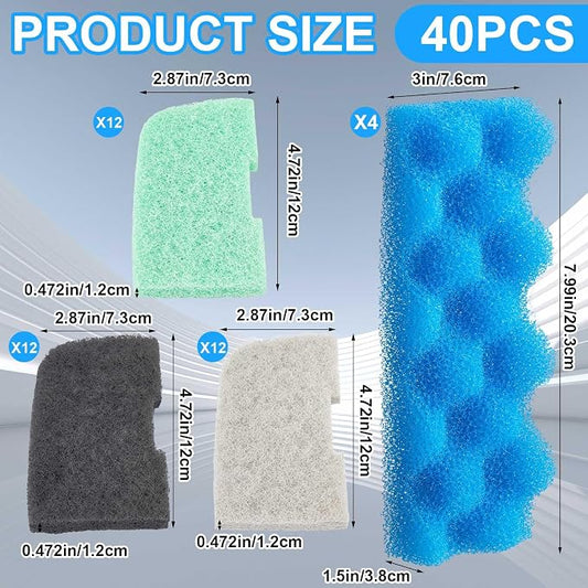 40 Pcs Replacement Filter Media Kit Compatible - Image 2