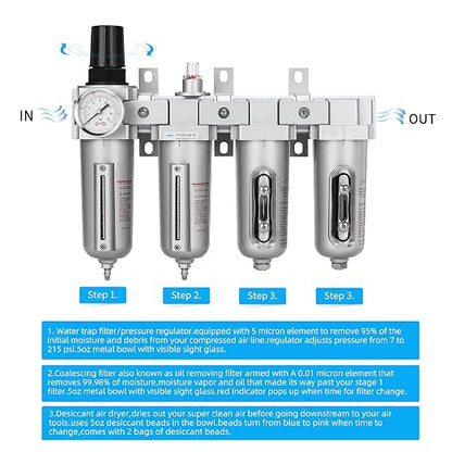 NANPU 3/4" NPT Industrial Grade 4 Stage Air Drying System - Image 4
