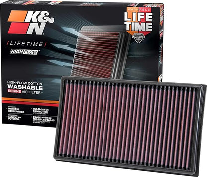 K&N High-Flow Original Lifetime Engine Air Filter: Increase Power: Premium by KNEngineeringInc